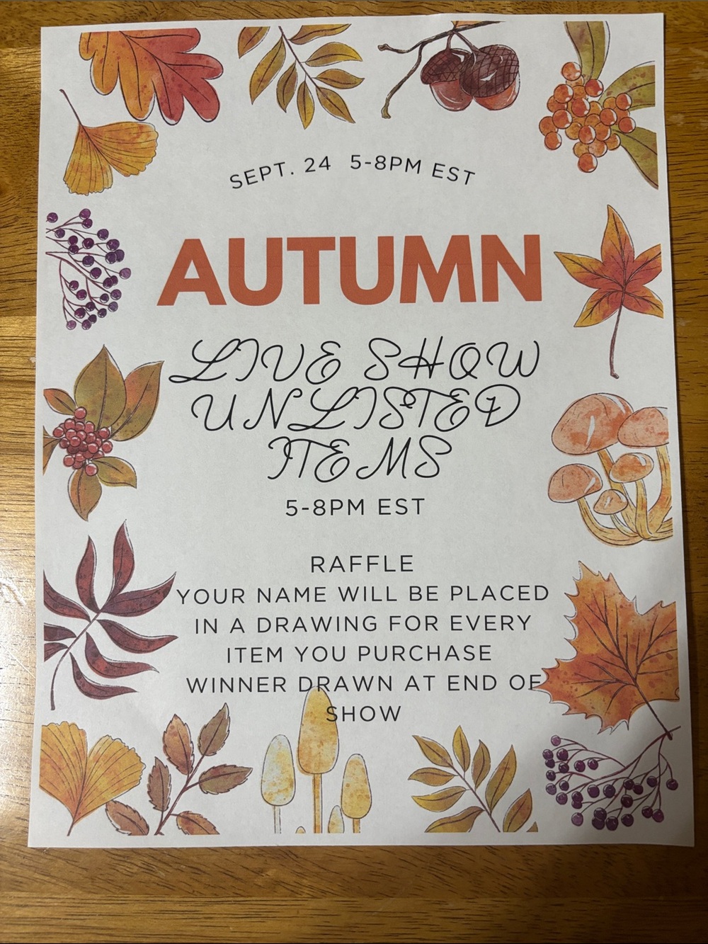 Autumn Unlisted Live Show—Thursday, Sept. 24th, 5 pm EST.